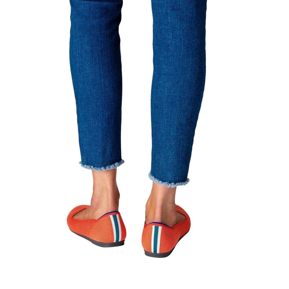 Rothy's The Flat Persimmon Marina Heel Stripe Women’s Size 5